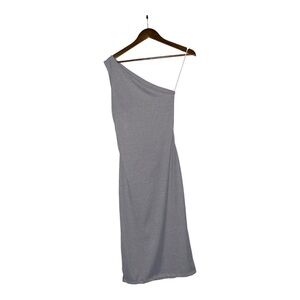 Six Fifty Everly One‎ Shoulder Gray Dress Ruched Sides XS Women Casual Travel